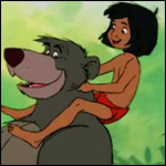 Mowgli y Baloo - GIF, 150x150 pixels, 15.6 KB