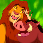 Simba, Timón y Pumba - GIF, 150x150 pixels, 14.2 KB