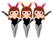 Bunnies - GIF, 107x81 pixels, 29.9 KB