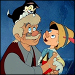 Pinocho, Fígaro y Geppetto - GIF, 150x150 pixels, 16.6 KB