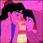 Aladdín y Jasmine - GIF, 150x150 pixels, 13.4 KB