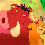 Simba, Timón y Pumba - GIF, 150x150 pixels, 12.3 KB