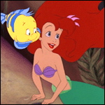 Ariel y Flounder - GIF, 150x150 pixels, 16.2 KB