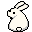 conejo blanco de espaldas - GIF, 32x32 pixels, 2.5 KB