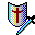 Escudo y espada - GIF, 32x32 pixels, 315 B