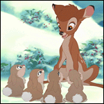 Bambi y las conejitas - GIF, 150x150 pixels, 16.3 KB