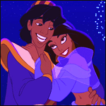 Aladdín y Jasmine - GIF, 150x150 pixels, 13.5 KB