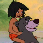 Mowgli y Baloo - GIF, 150x150 pixels, 15.8 KB